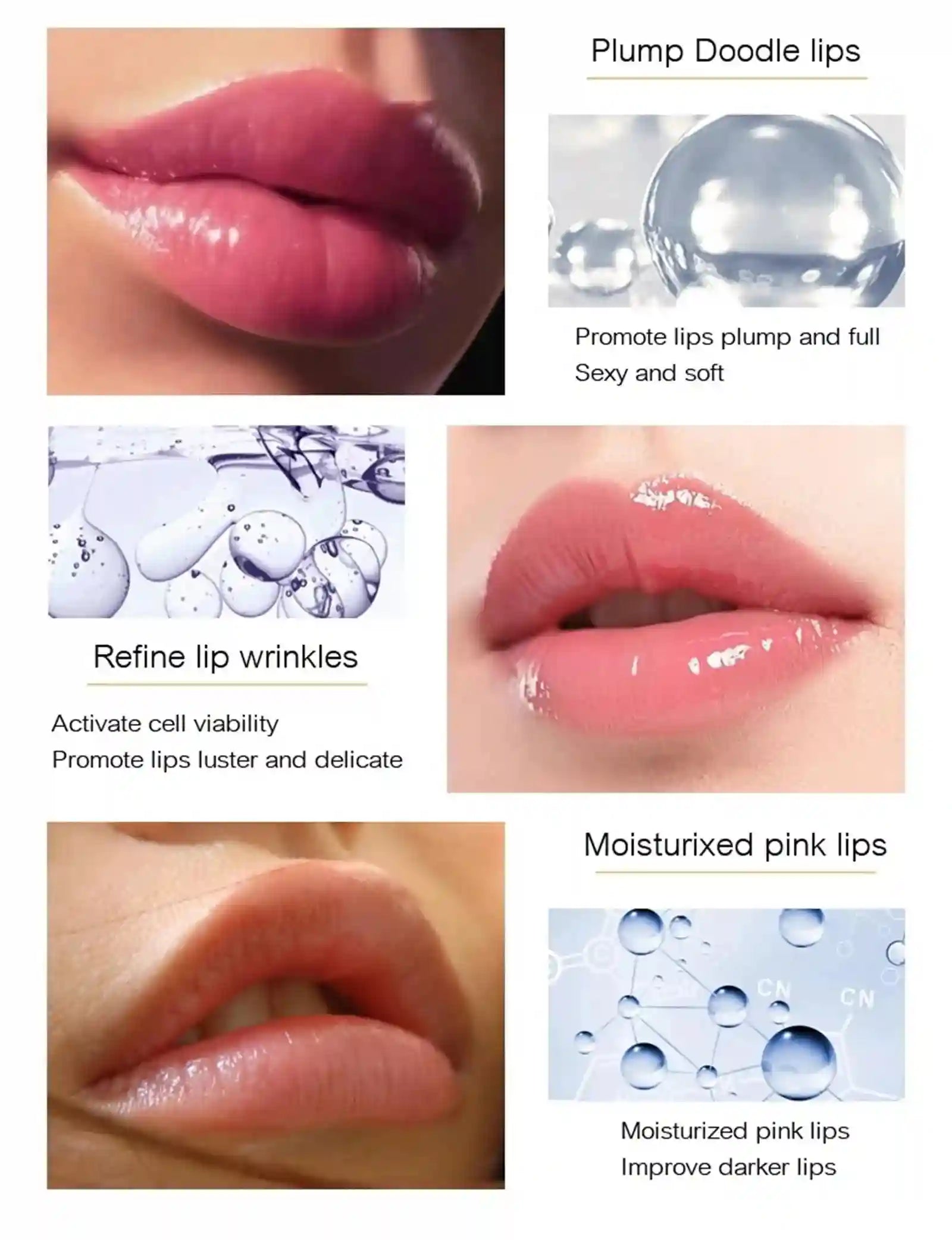 Lip Plumper Serum Instant Volume Hydrating Gloss - 8ml Cruelty-Free Lip Care Tidesmit