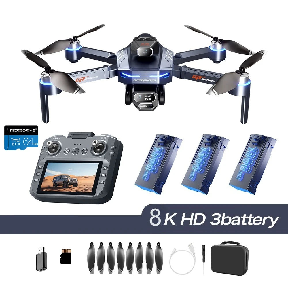 4K Camera Drone Foldable Obstacle Avoidance Quadcopter GT8 Series GT8-8K-3B-64G Tidesmit