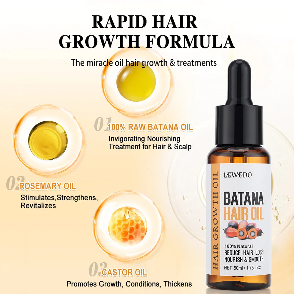 Tidesmit 100% Natural Batana Oil Hair Growth Treatment with Rosemary and Castor Oil for Damaged Hair and Scalp Care.