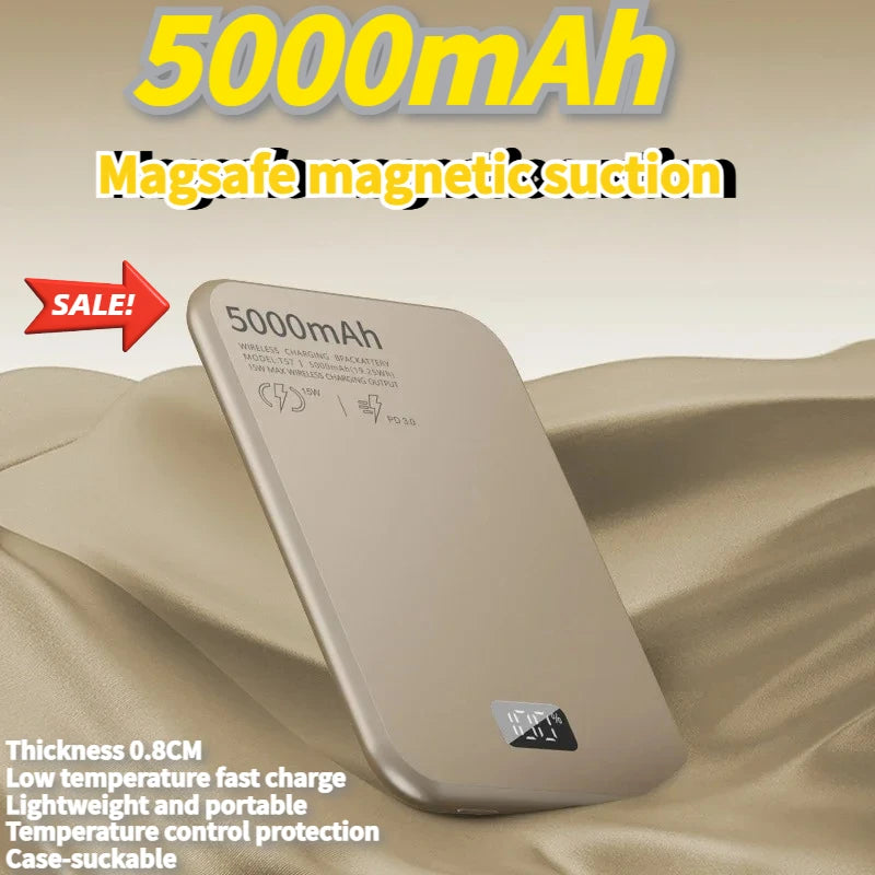 Magnetic Wireless Power Bank 5000mAh - 20W PD Fast Charging Portable Charger Tidesmit