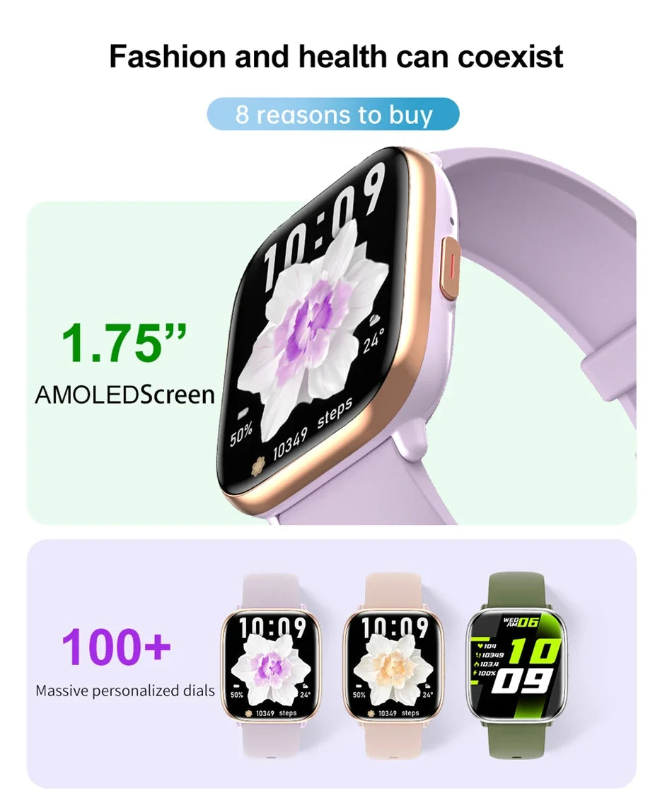 2026 New Smart Watch Full Touch Screen Bluetooth Call AI Voice Heart Rate Waterproof Watches Sports Bracelet Smartwatch Women