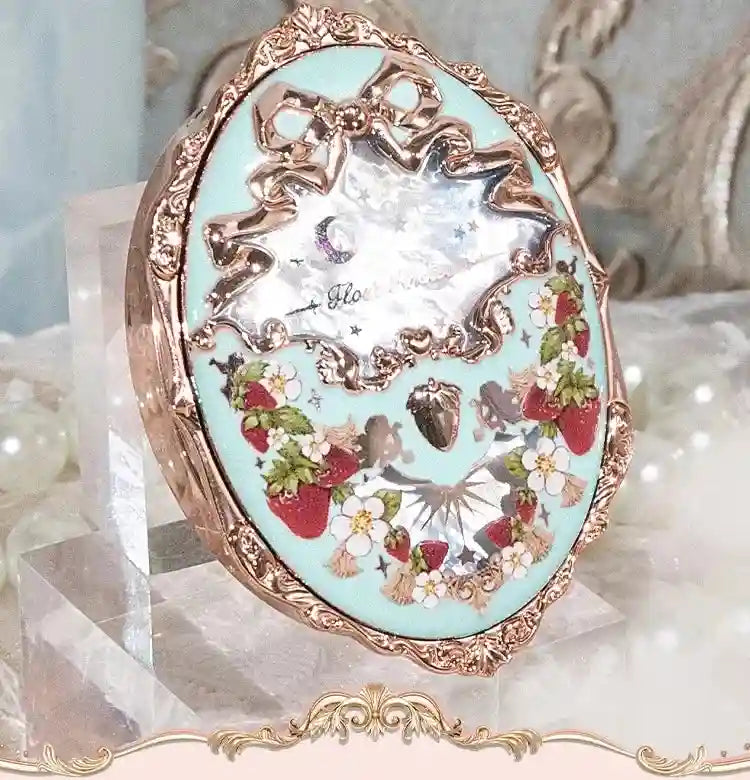 Tidesmit Flower Knows Strawberry Rococo embossed blush powder showing detailed texture and pigment swatch