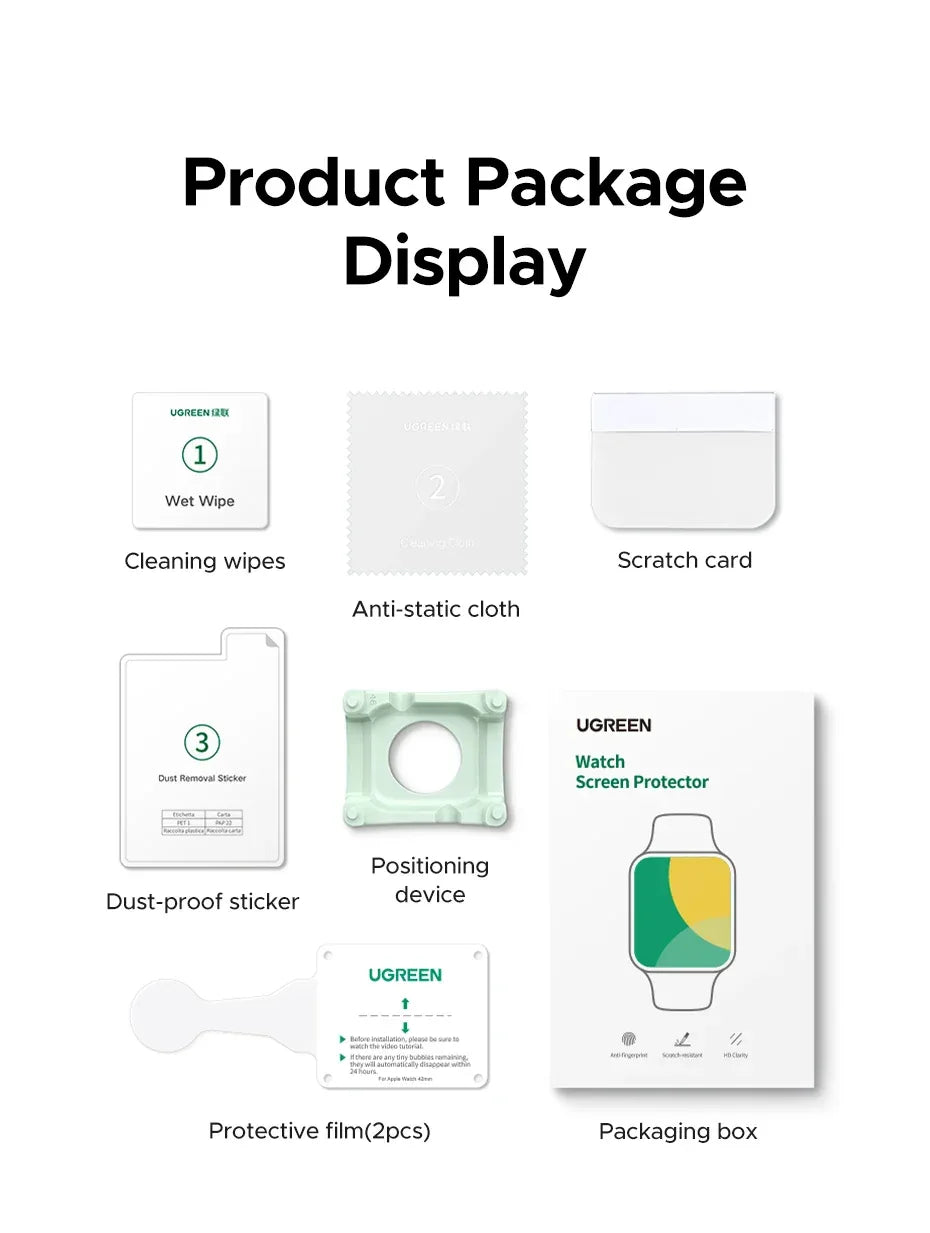 Apple Watch Screen Protector 2-Pack - Full Coverage HD Clear Film Tidesmit