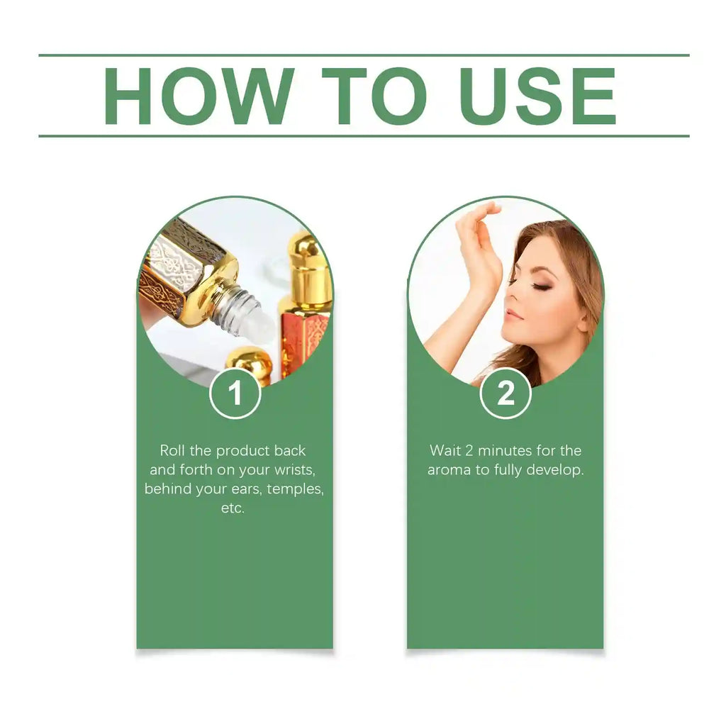 Roxelis Vanilla roll-on perfume for women: elegant gold bottle, long-lasting Arab scent for daily wear.