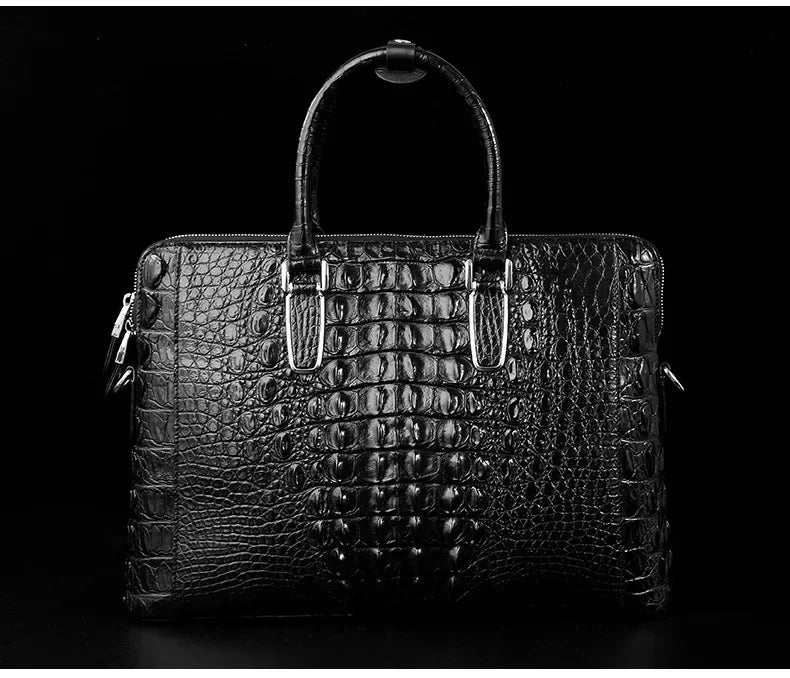 xipijiang new crocodile bag  business men  briefcase  men handbag  male  One-shoulder  Double zipper
