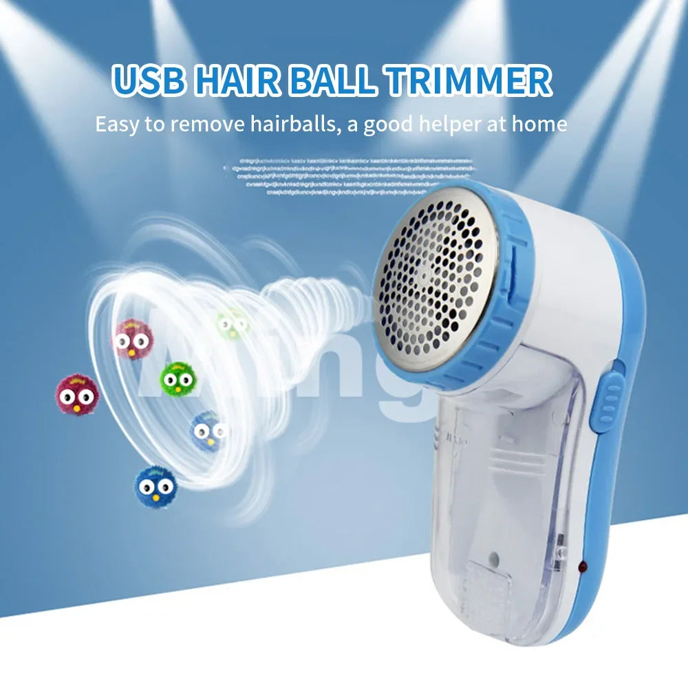 Tidesmit portable electric lint remover and sweater shaver performing fabric hair ball removal on clothing