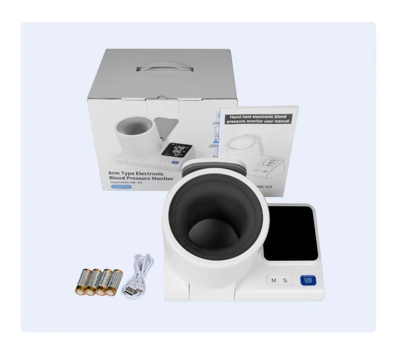 Household Medical Upper Arm Blood Pressure Monitor Foldable Arm Tunnel Blood Pressure Monitor Heart Rate Pulse Monitor