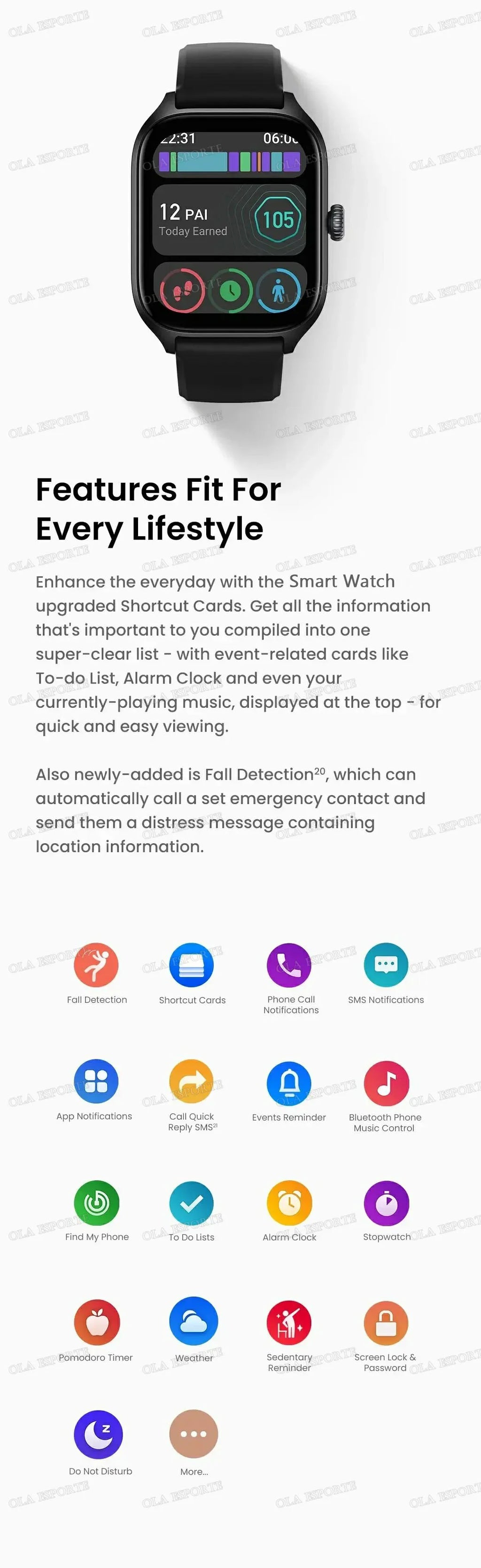 Smart Watch For Android IOS Watches 2.01inch HD Display BT Call Message Alert Music Sports Mode Smartwatch Men Women Gift HW12