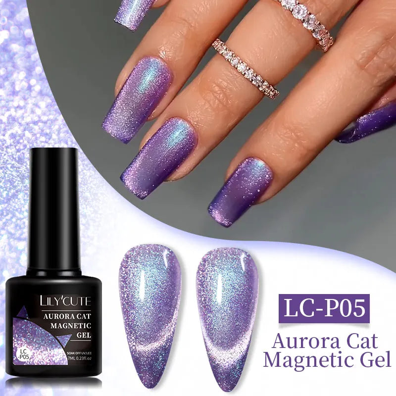 Magnetic Cat Eye Gel Nail Polish – Reflective UV Soak Off Kit Permanent Makeup Machines LC-P05 Tidesmit