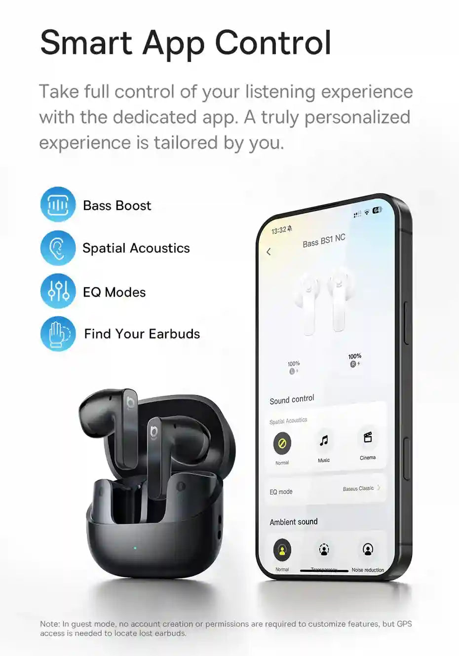 Wireless Earbuds with Active Noise Cancellation & Hi-Res Audio - Tidesmit Tidesmit