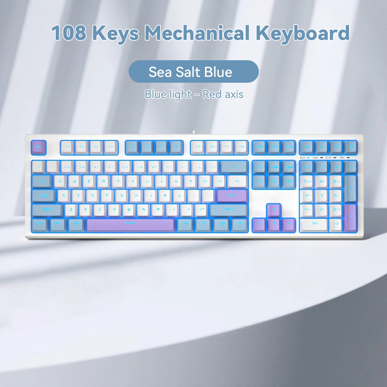 108-Key Wired Mechanical Gaming Keyboard | LED Backlit | Low Latency Anti-Ghosting | Dedicated Gaming Chip | for PC/Mac Gamer