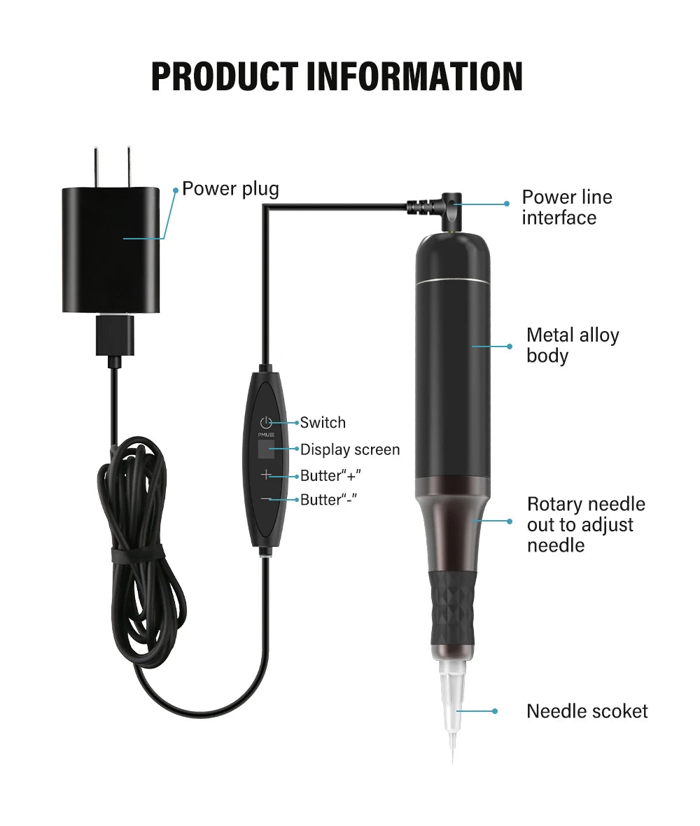 Wireless PMU Machine - Professional Rotary Microblading Pen Permanent Makeup Machines Tidesmit