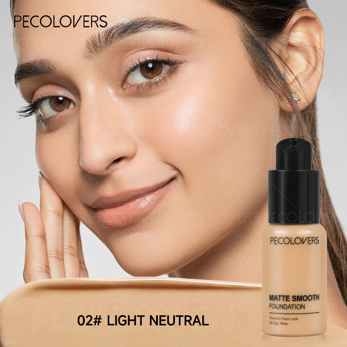 Tidesmit full coverage face foundation in waterproof oil-control formula for long-lasting matte makeup finish