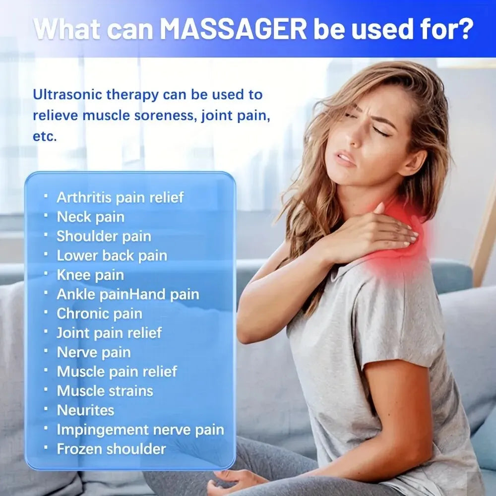 Portable Neck Massager with Remote - 8 Pulse Modes for Stress Relief Relaxation Treatment Tidesmit