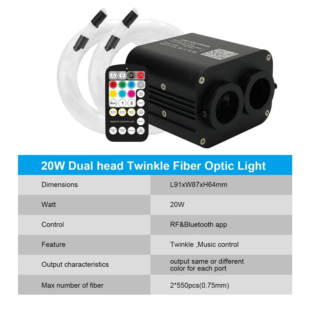 Tidesmit RGB Car Roof Star Light Kit with App Control Fiber Optic System Tidesmit