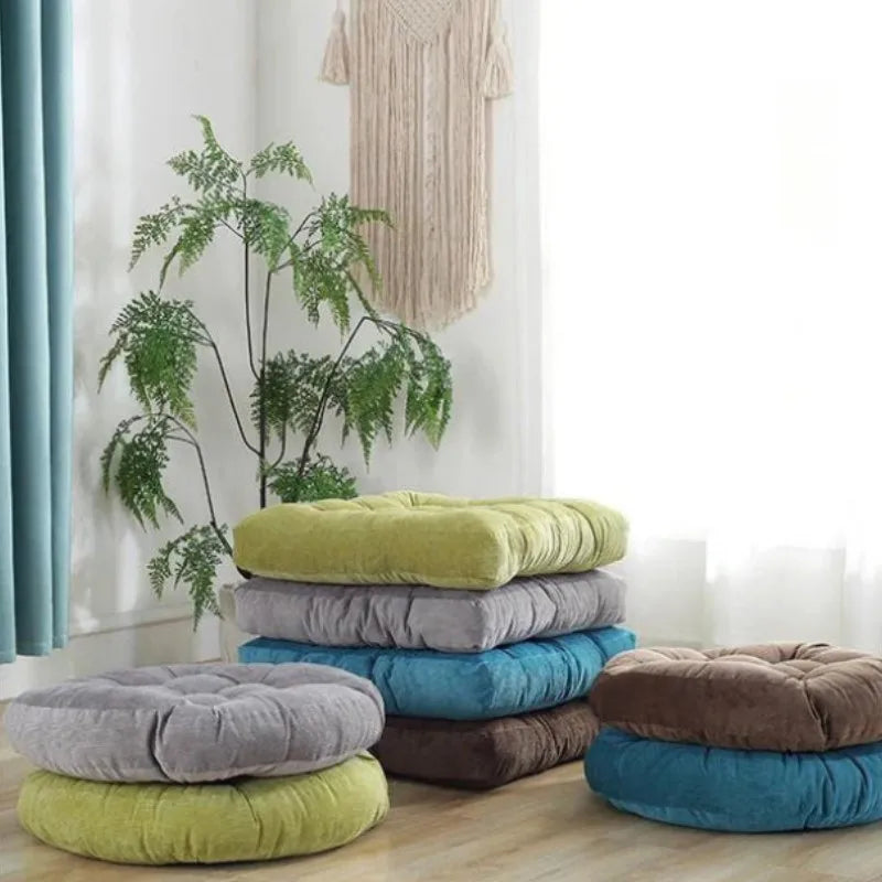 Green Large Round Floor Seat Cushion Thickened Tufted Tatami Mat Pad Ottoman Pouf Futon Chair Seat Meditation Seating Pillow 방석