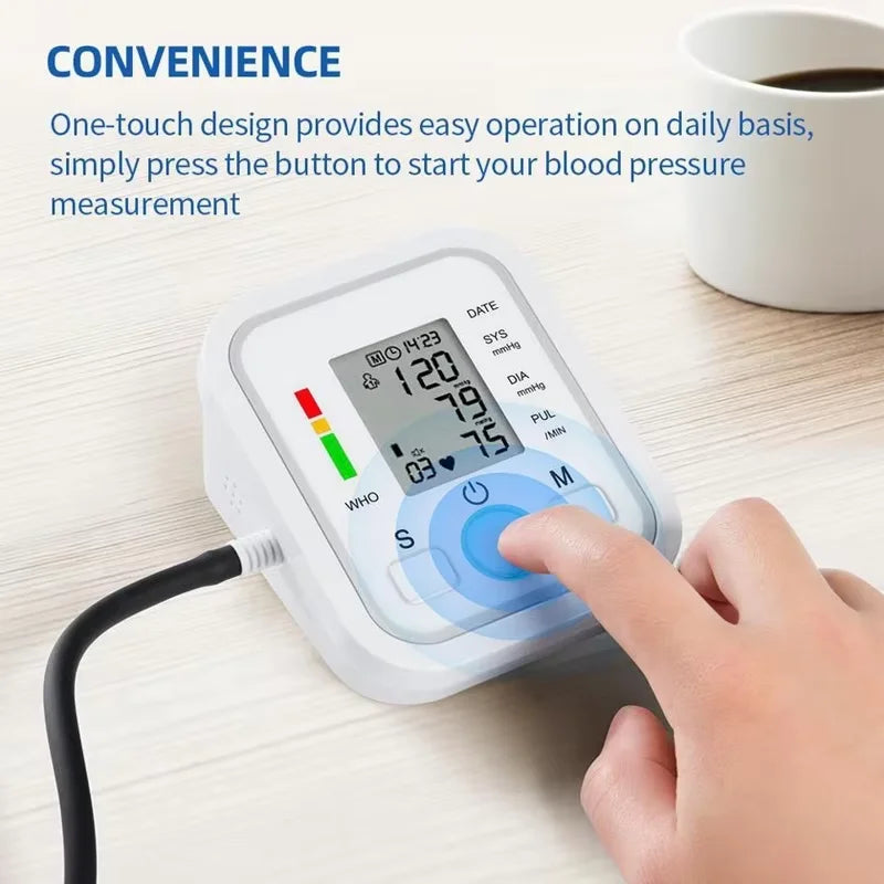 Arm Blood Pressure Monitor Pressure Sensor Monitor BP Equipment Automatic Tonometer Digital Tensiometer LED Display Arm Cuff
