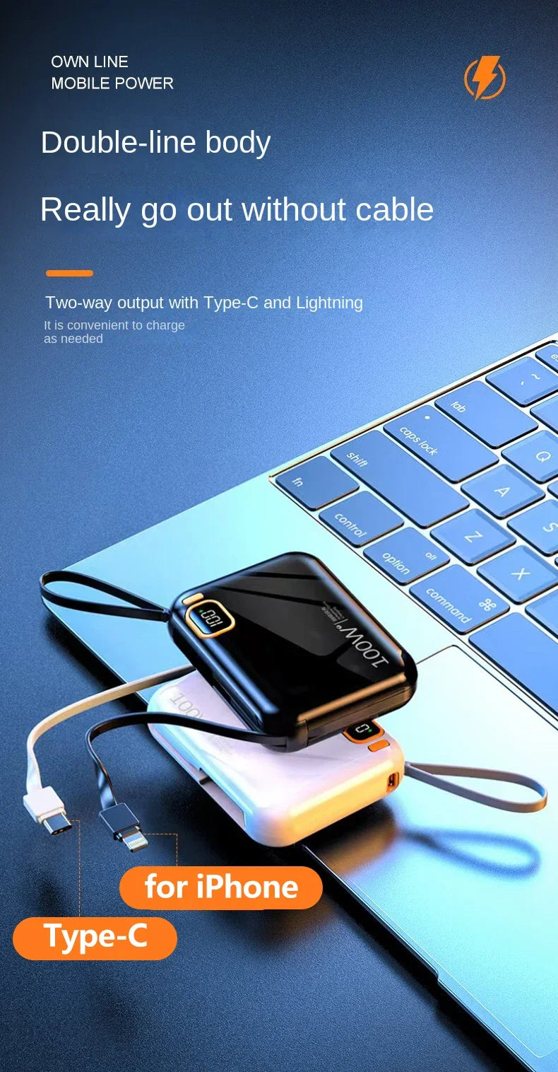 Tidesmit 50000mAh Fast Charging Power Bank with Detachable Cable Tidesmit