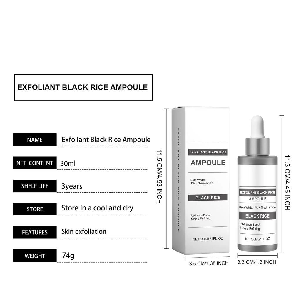 Black Rice Exfoliating Serum for Face and Body - Natural Skincare Scrubs Treatments Tidesmit