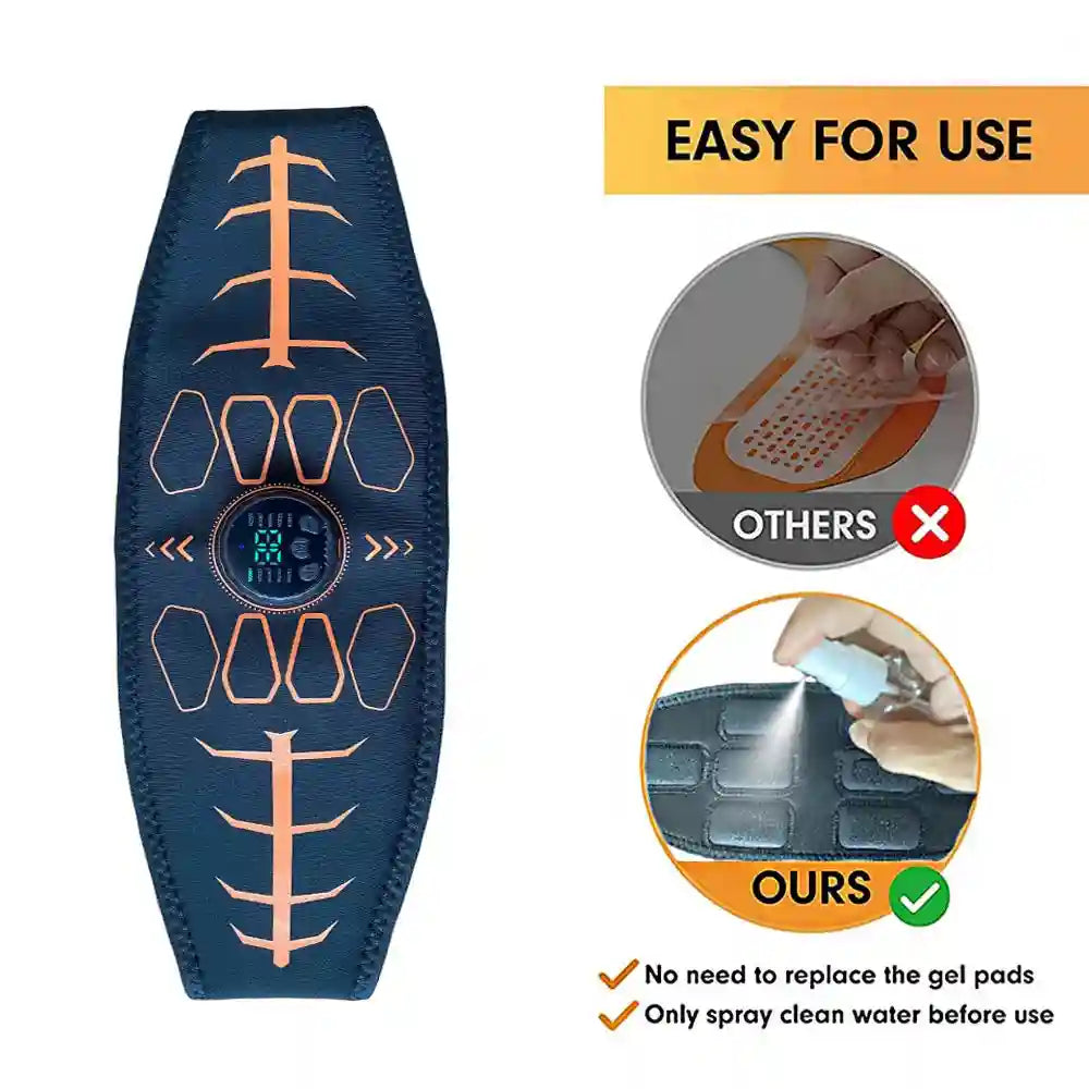 Muscle Toner Abdominal Belt - Rechargeable USB Abs Trainer (Orange) Fascia Gun Tidesmit