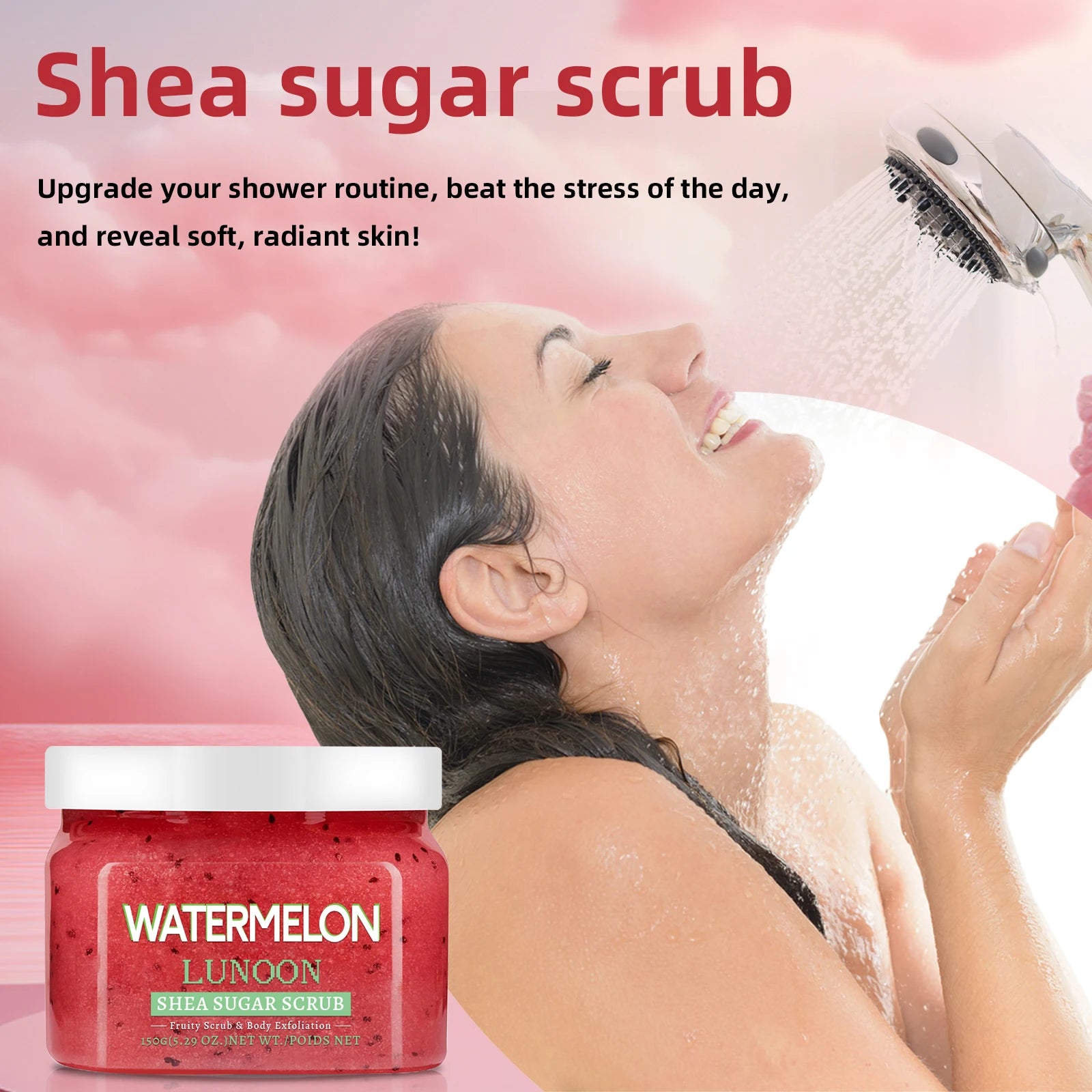 Watermelon Shea Sugar Scrub | Smoothing Body Exfoliator - 150g Scrubs Treatments Tidesmit