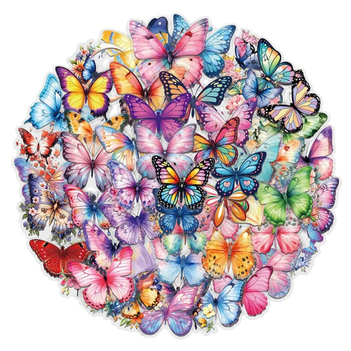 60 PCS Colorful Butterfly Sticker Pack - Waterproof Transparent PET Decals, Great as Journal LanLanStickersWorld Store
