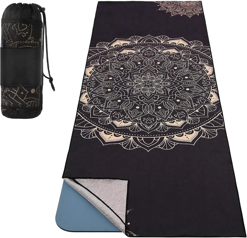 MoKo Yoga Towel Non Slip Hot Yoga Mat Yoga Blanket Printing Pattern Quick Dry with Corner Pocket for Bikram Pilates Gym Workout