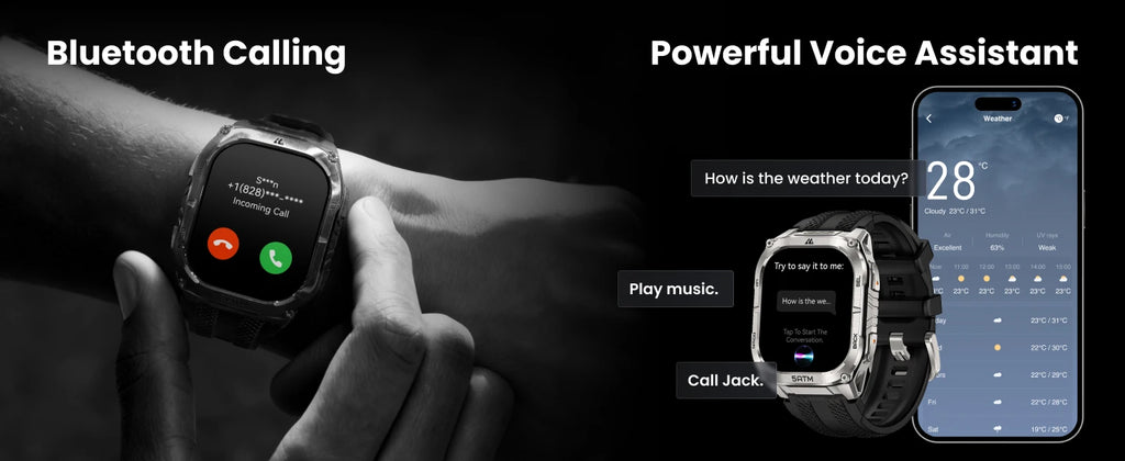 KOSPET TANK M4C Smartwatch for Men Tactical Outdoor Watch with Walkie-Talkie & GPS Military-Grade Durability 5ATM Waterproof