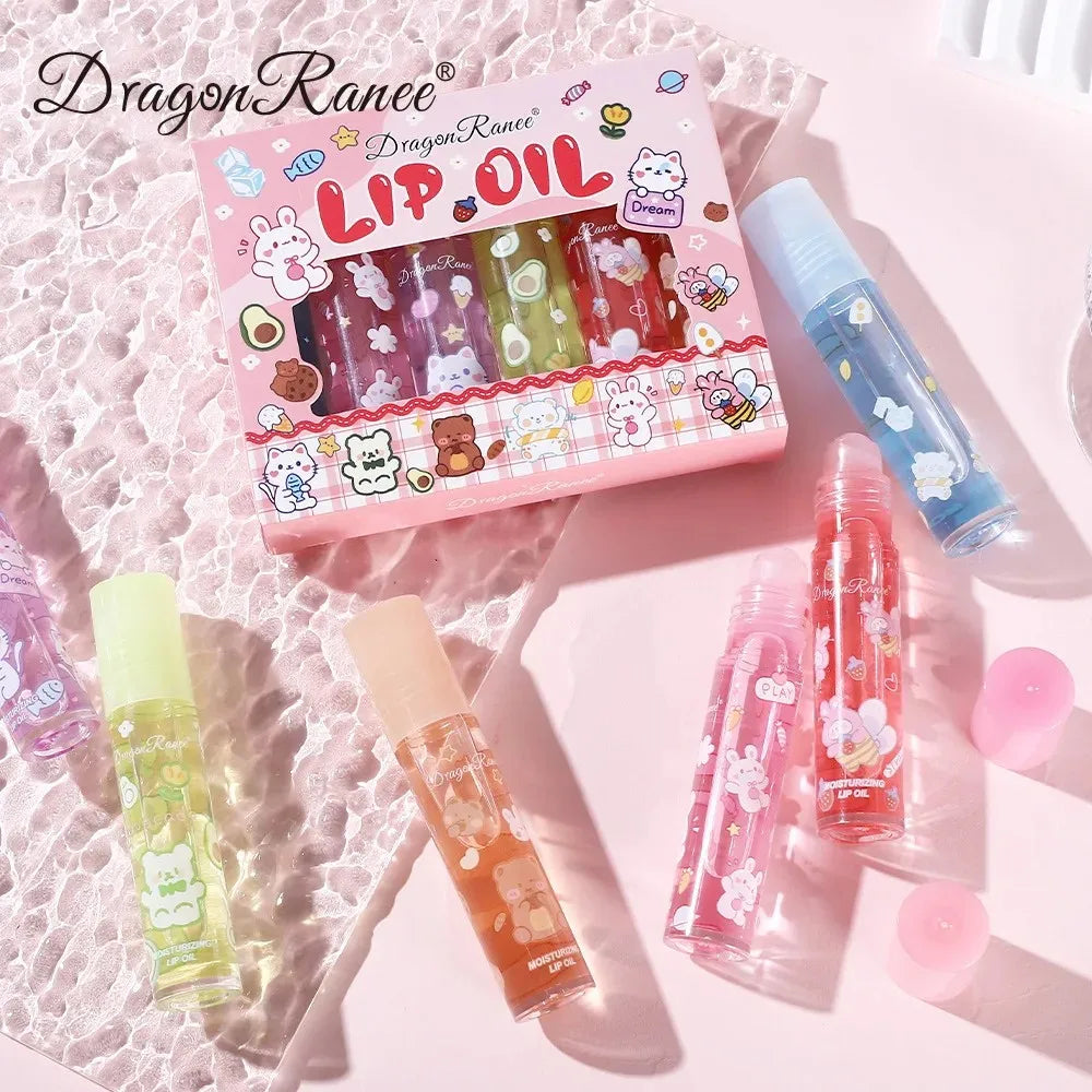 Hydrating Flower Lip Oil Set – 6-Piece Non-Stick Moisturizing Lip Treatment Lip Care Tidesmit