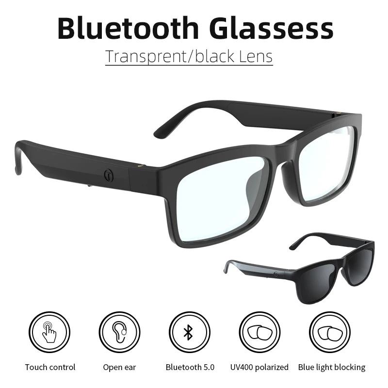 Tidesmit Smart Bluetooth Glasses with Audio Earphones and UV400 Lenses Tidesmit