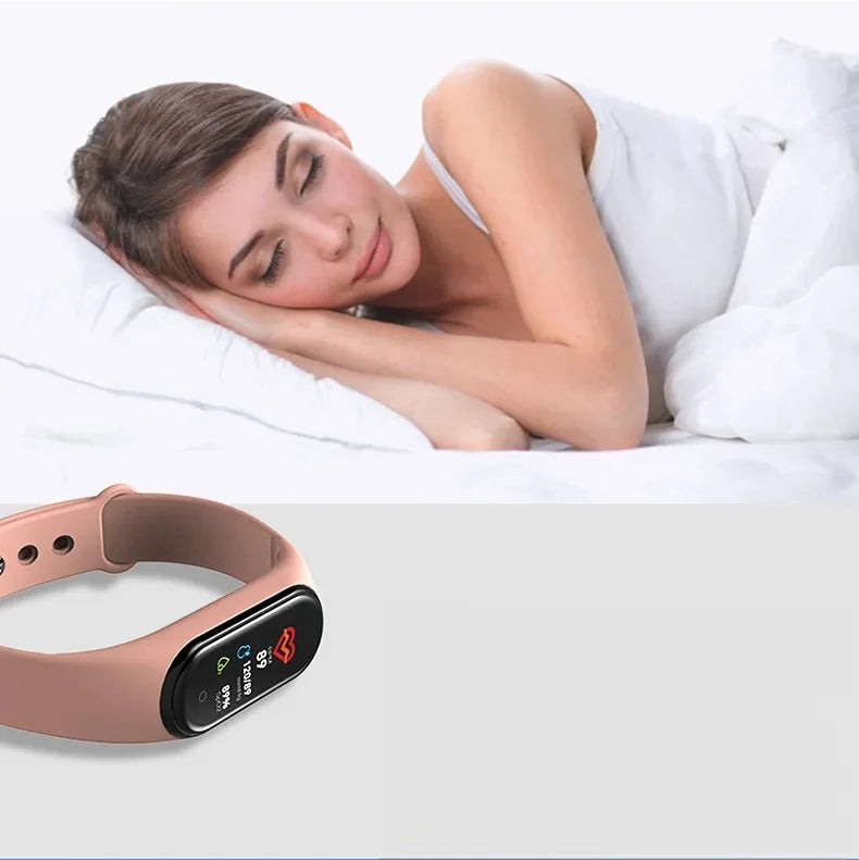 Bluetooth Exercise Step Counting, Information Reminder, Alarm Clock, Heart Rate, Sleep Health Monitoring, Gift M4 Smart Bracelet