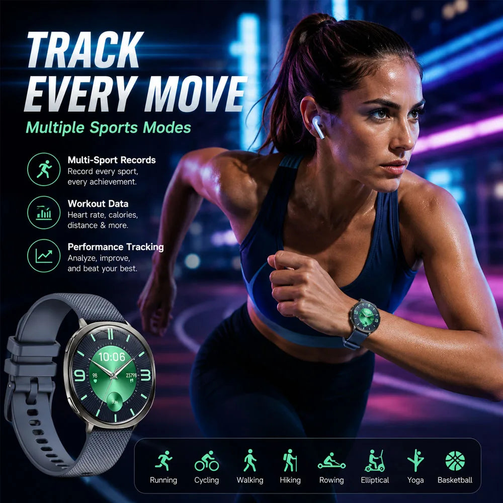 2026 New SmartWatch 5.93mm Thin HD Display Answer Make Call Message Sport Fitness Bracelet IP68 Waterproof Clock for Women Men