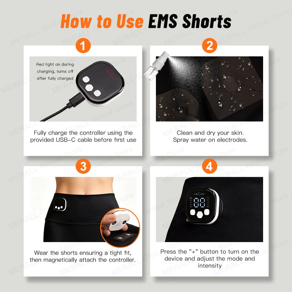 Intelligent Hip Lifting and Shaping Ems Yoga Massage Shorts Micro Current Stimulation Acupoints Slimming and Bodybuilding