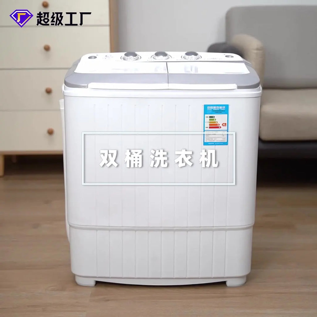 Tidesmit 5kg semi automatic twin tub washing machine showing detailed control panel and wash cycle settings