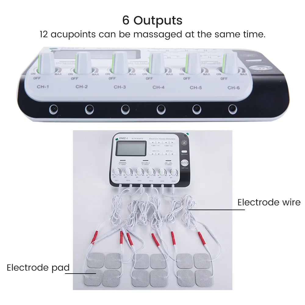 TENS Muscle Massager 6-Channel Physiotherapy Device for Home Wellness Relaxation Treatment Tidesmit