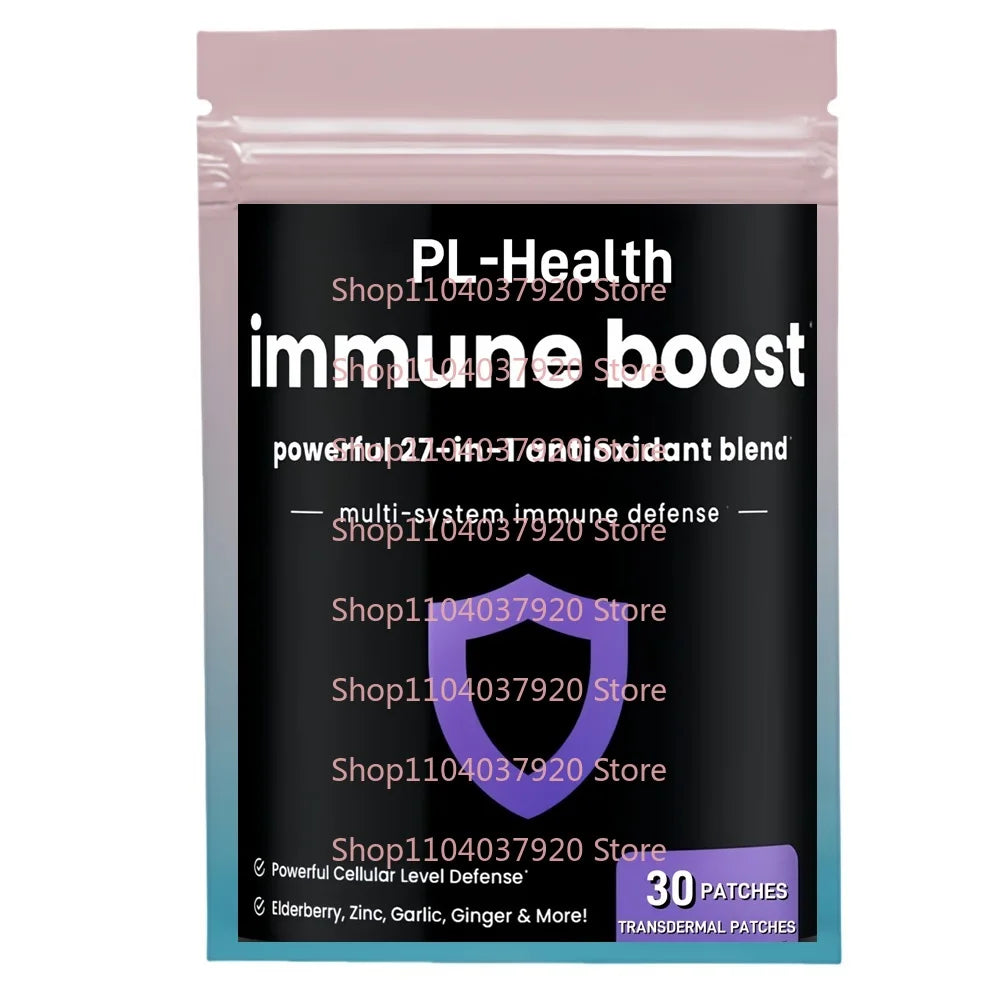 30 Patches Immune Support Transdermal Patches Immune Defense With Vitamin C, Elderberry, Zinc,Lion's Mane,Reishi  Probiotics
