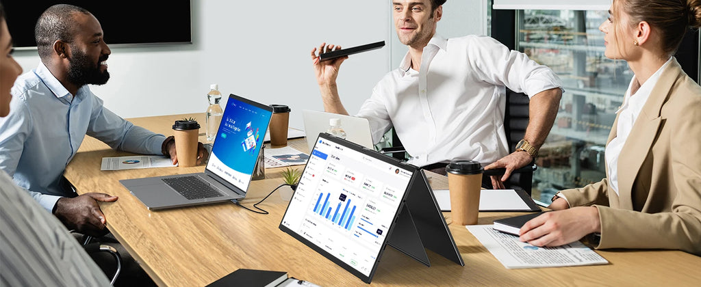 UPERFECT Laptop Screen Extender 15.6" 1080P Dual Screen with Speaker HDMI USB-C Triple Monitor for Laptop MacBook Surface PC Xbo
