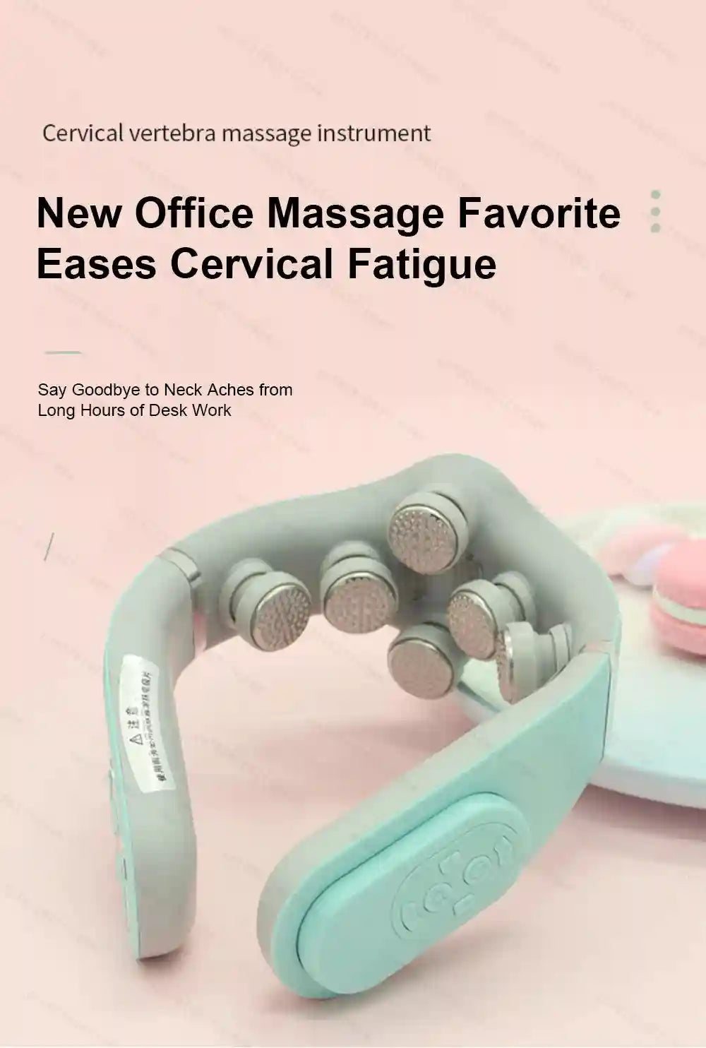 Cervical Neck Massager - TENS Pulse Heat Therapy for Muscle Relief Eye Massage Instrument Tidesmit