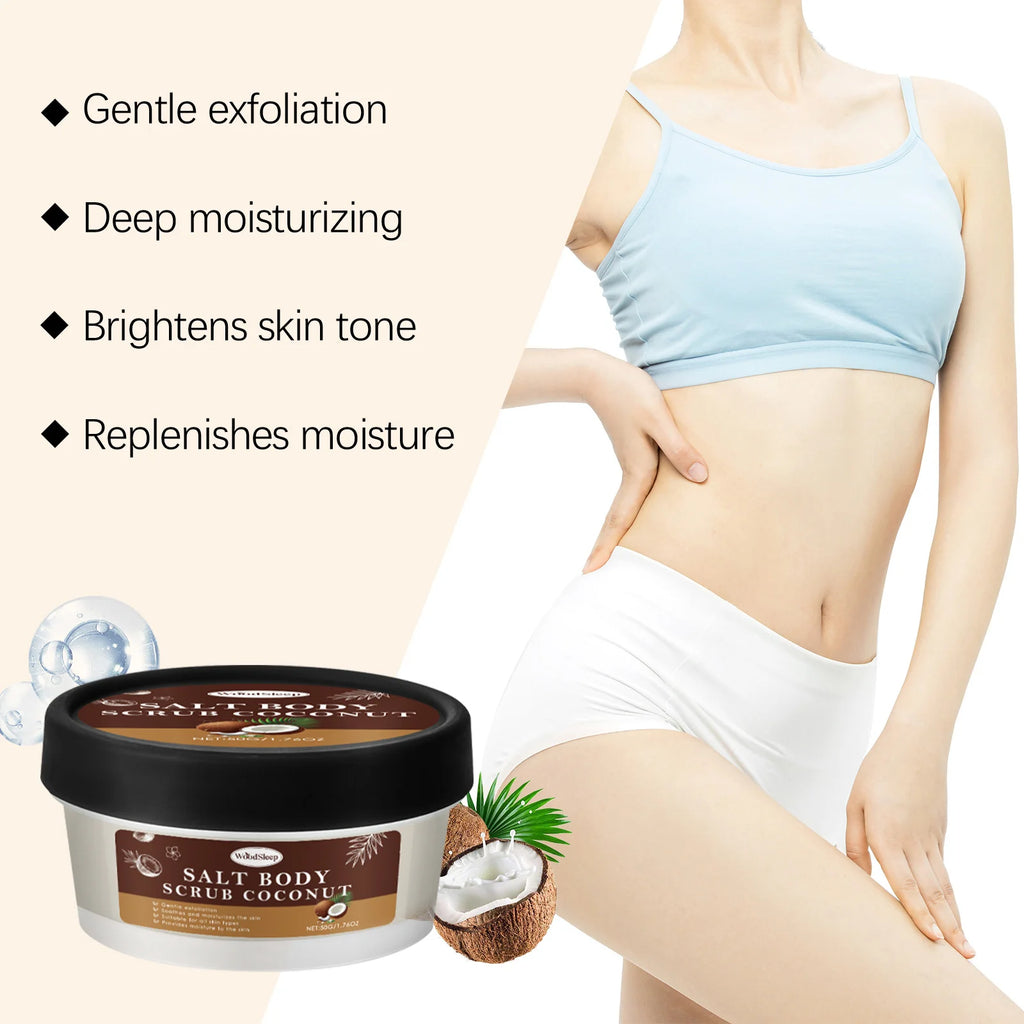 Coconut Body Scrub 50g | Natural Exfoliating Brightening Treatment Scrubs Treatments Tidesmit