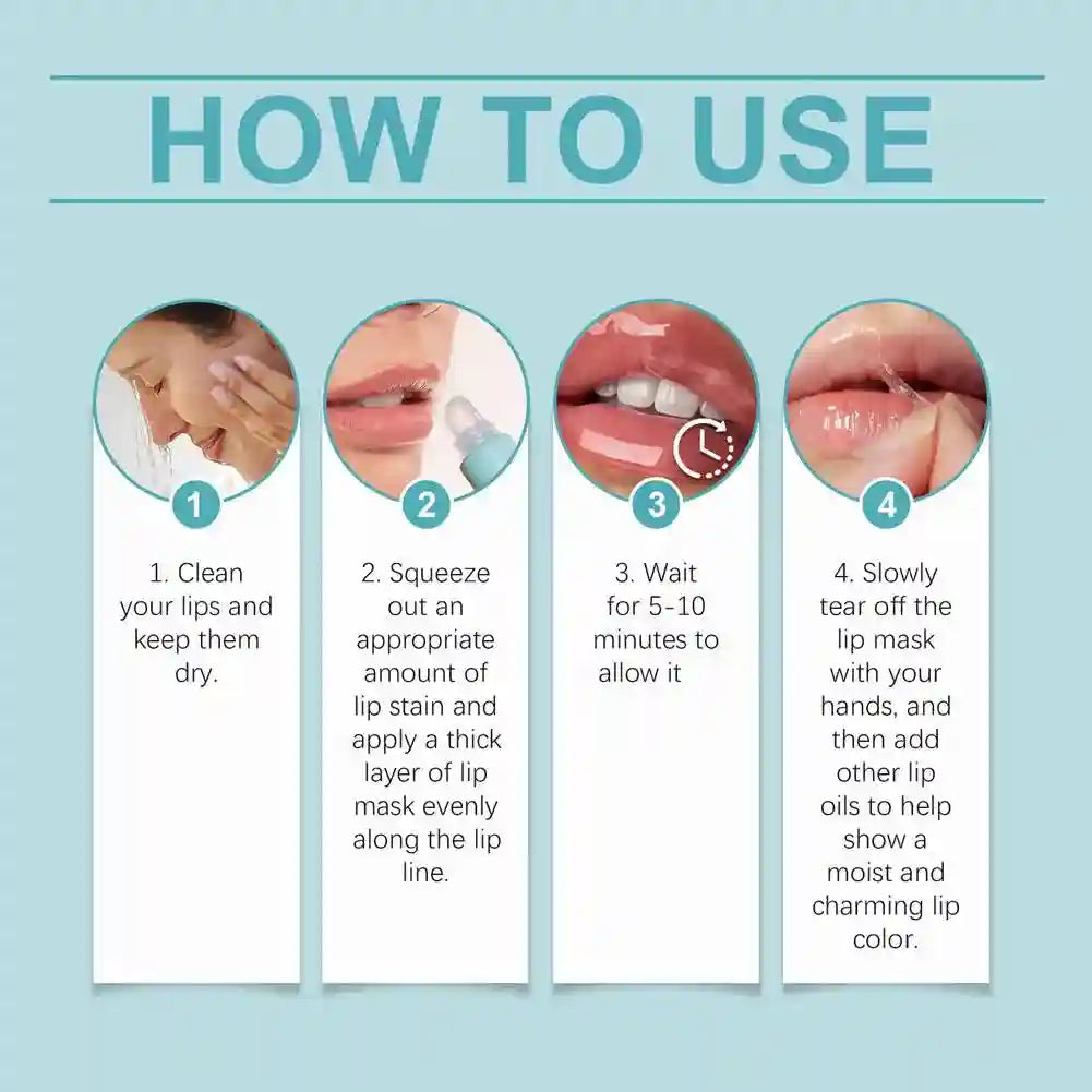 Hydrating Peel-Off Lip Mask 15ml – Soothing Moisturizing Lip Treatment Lip Care Tidesmit