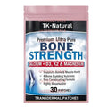 Tidesmit Bone Strength 30 Transdermal Patches with Calcium, Vitamin D3, K2, Magnesium, and Zinc for bone health support.