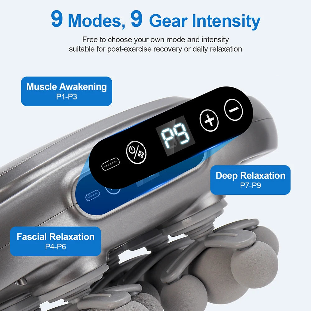 Fascia Gun 22 Head Deep Tissue Percussion Massager - Ergonomic Recovery Fascia Gun Tidesmit