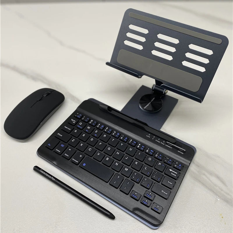 Wireless Keyboard and Mouse for Samsung Galaxy Z Fold Set - Navy/Black/Silver Navy Keyboard and stand For Z Fold Series