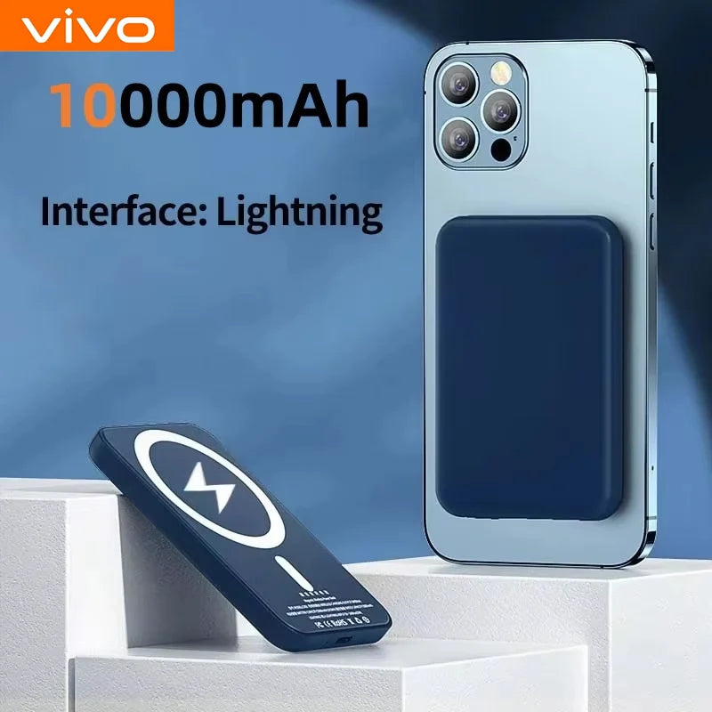 Magnetic Power Bank 50000mAh - Fast Wireless Charger for iPhone Blue 10000mAh Tidesmit