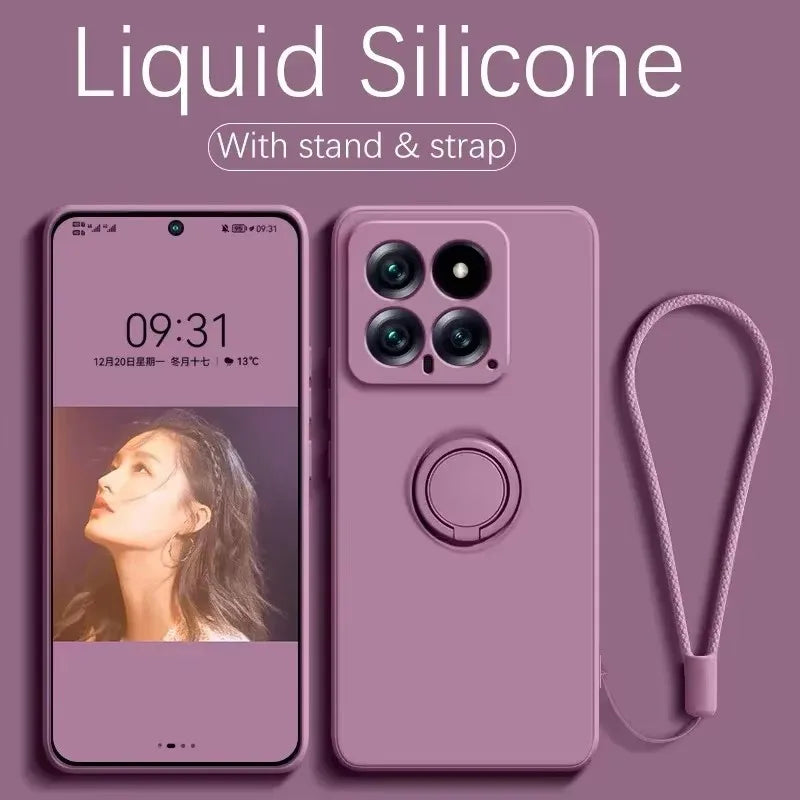 Magnetic Silicone Phone Case for Xiaomi Redmi with Kickstand PurPle Tidesmit