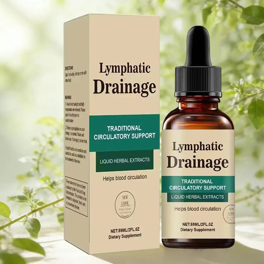 Tidesmit Natural Herbal Lymphatic Drainage Drops: Liquid detox supplement for blood circulation and swelling relief.
