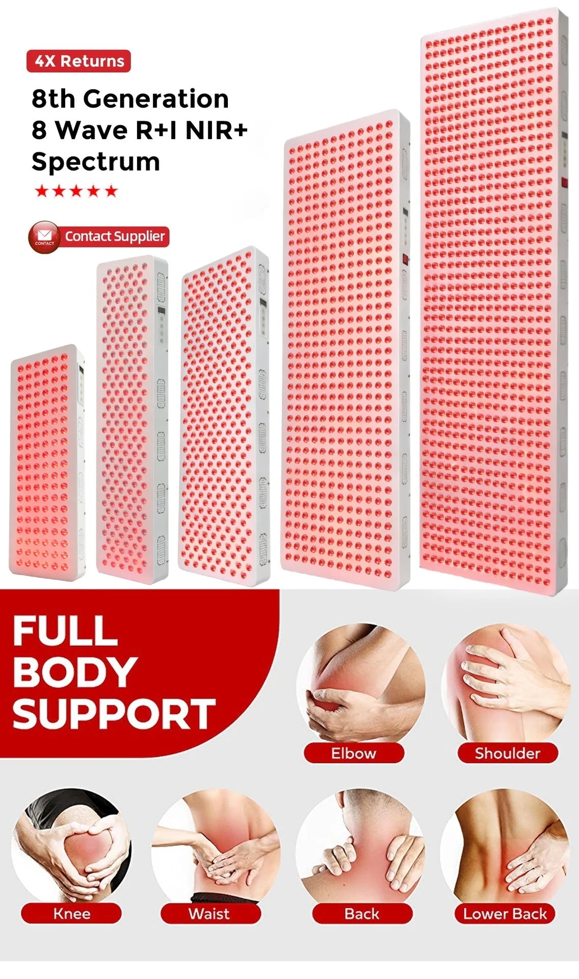 Dual Chip Red Light Therapy Panel Lamp 630nm 660nm Near Infrared Therapy Light 810nm 830nm 850nm LED Beauty Devices Face Body