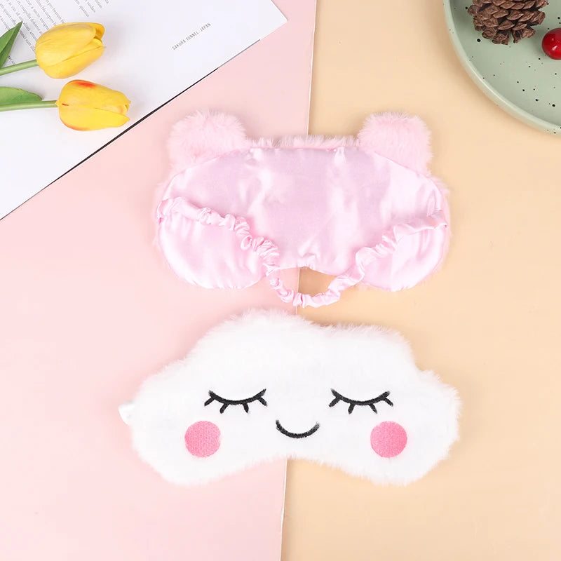 1pc Sleeping Mask Sleeping Blindfold Soft Plush Eye Masks Cute Cat Eye Cover Plush Mask Eyepatch Nap Health Eye Cover
