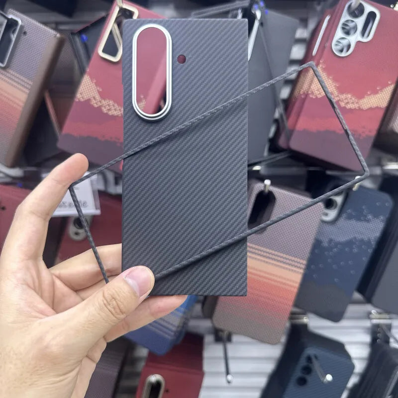 Samsung Galaxy Z Fold 7 Case - Slim Aramid Fiber Magnetic Cover Black1 Tidesmit