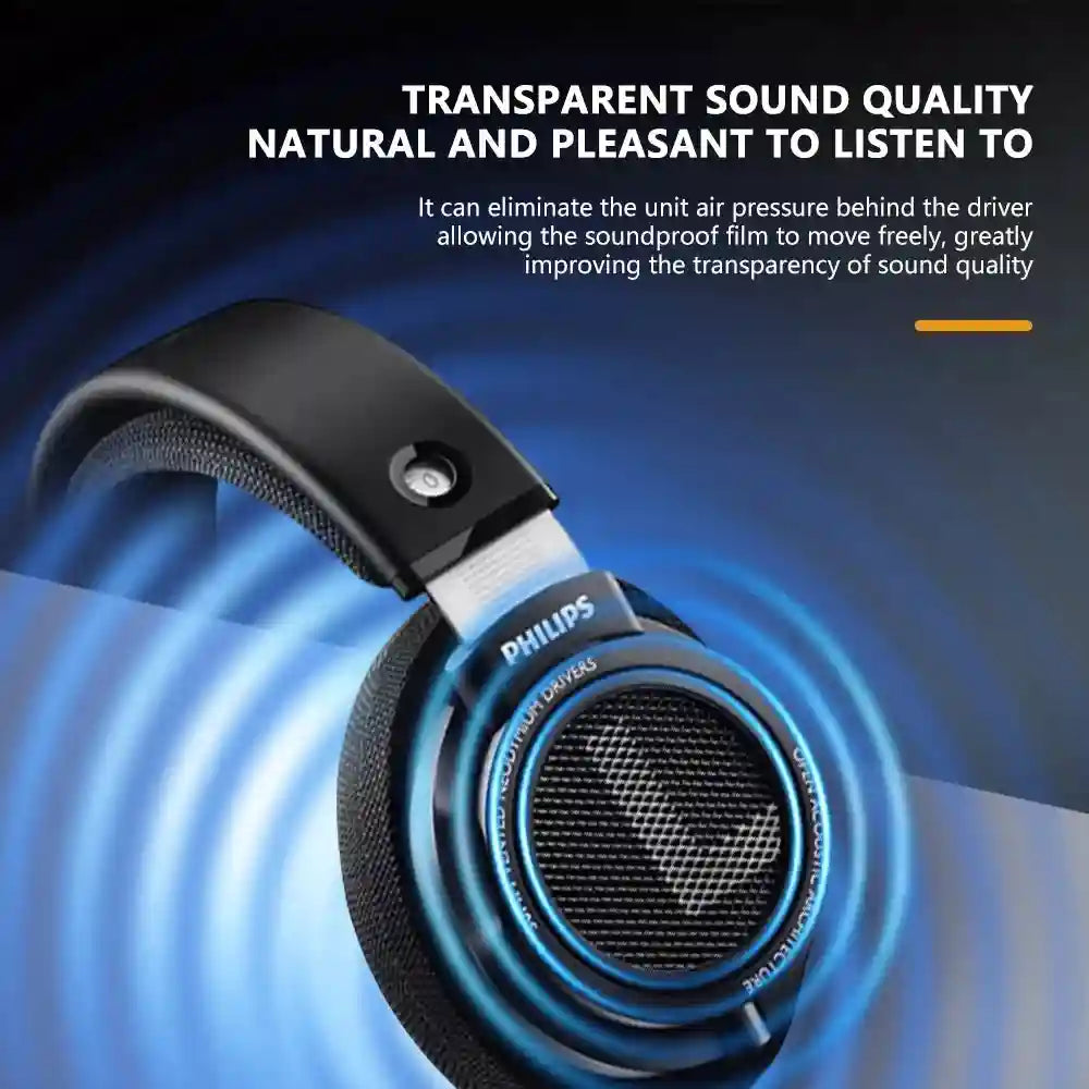 Philips SHP9500 Wired HiFi Headphones - Open Back Over-Ear Stereo Black Tidesmit